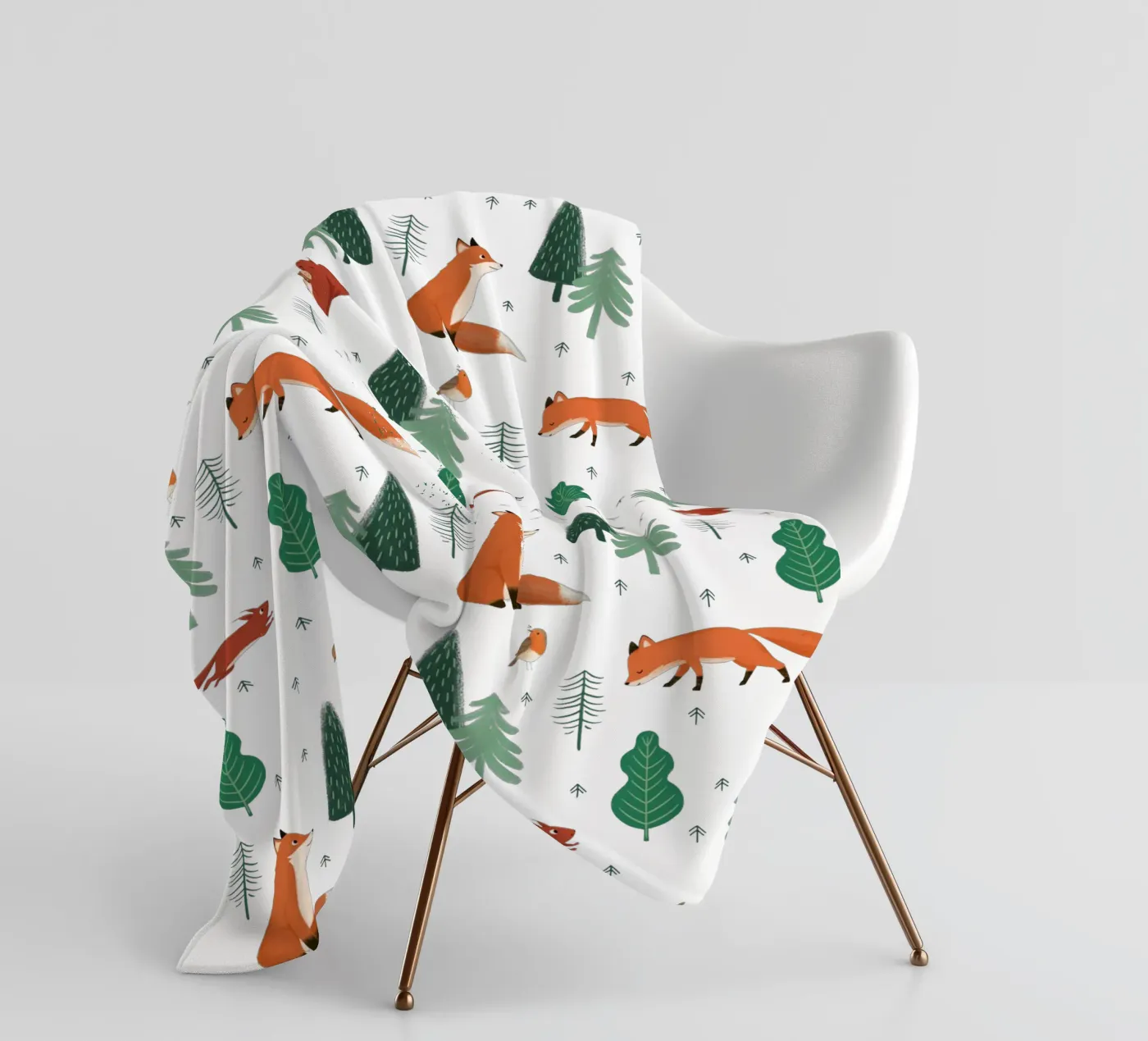 Waldtiere Muster coperta in pile da VIERUNDFÜNFZIG