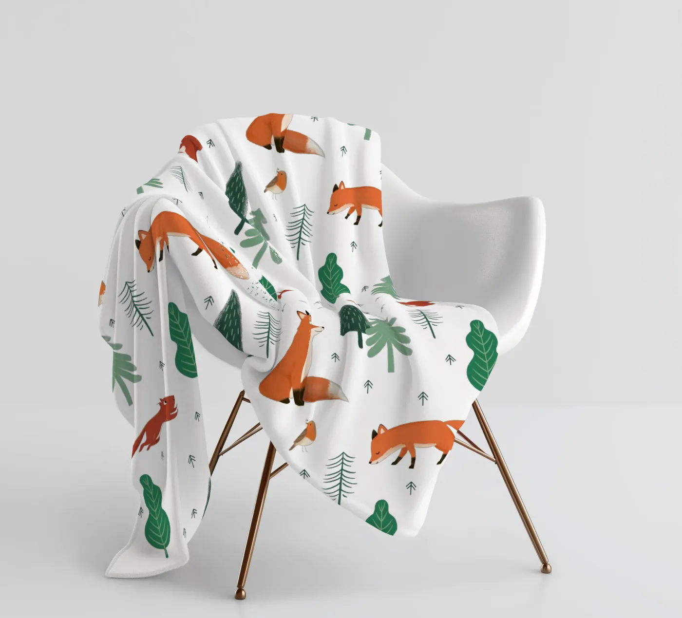 Waldtiere Muster coperta in pile da VIERUNDFÜNFZIG