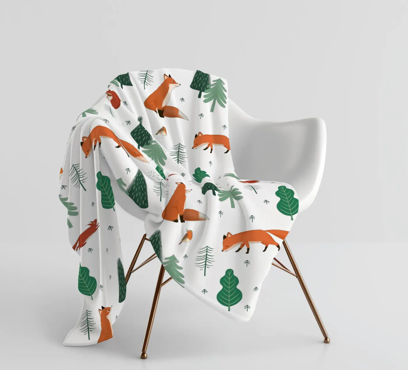 Waldtiere Muster coperta in pile da VIERUNDFÜNFZIG