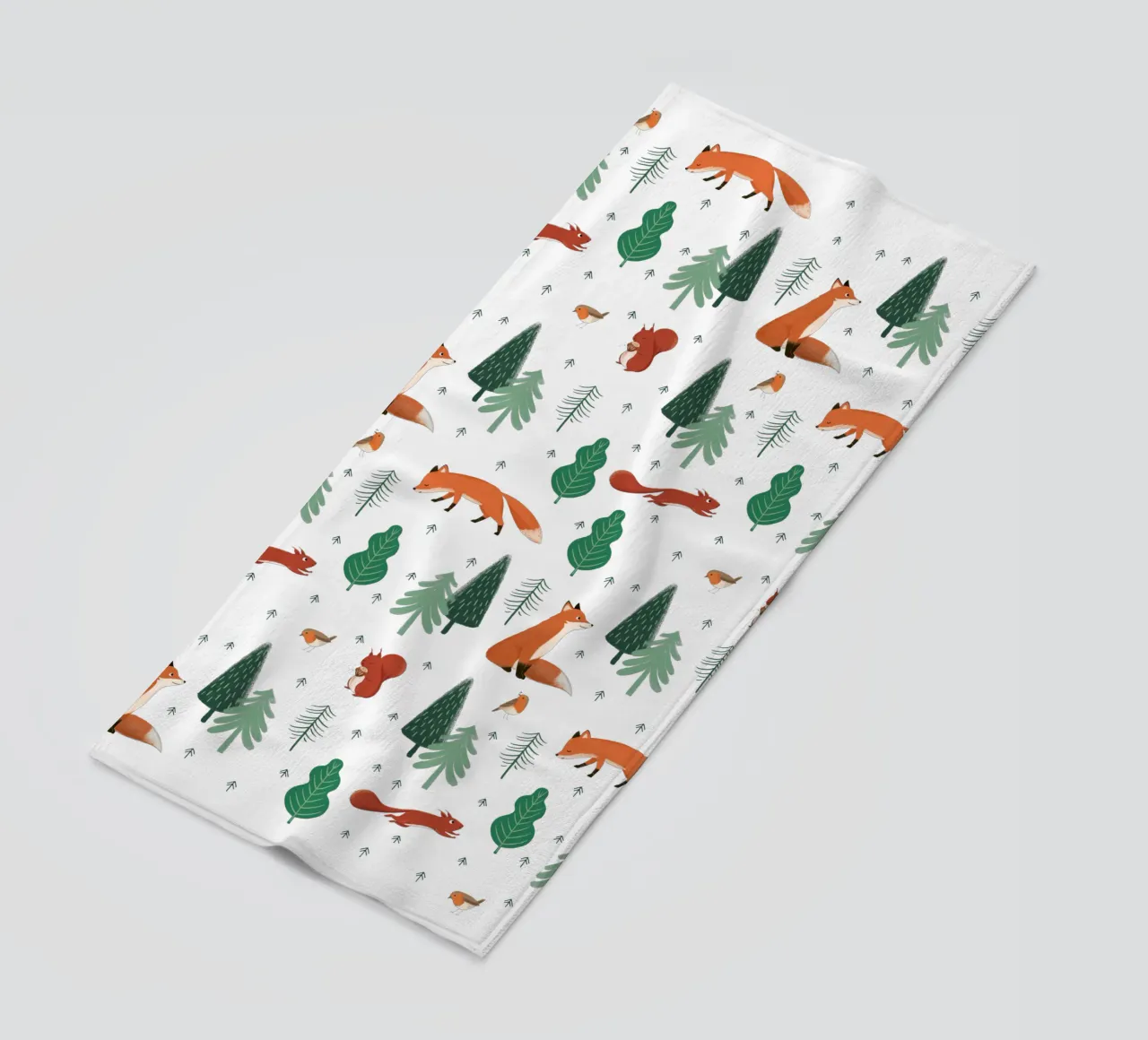 Waldtiere Muster telo mare da VIERUNDFÜNFZIG