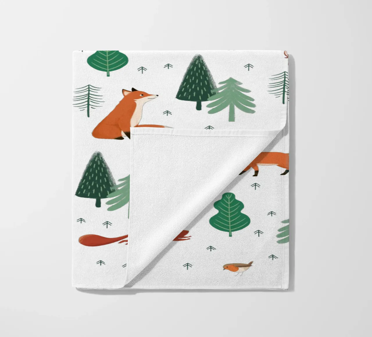 Waldtiere Muster telo mare da VIERUNDFÜNFZIG