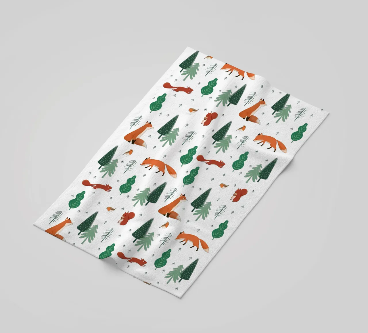 Waldtiere Muster telo mare da VIERUNDFÜNFZIG