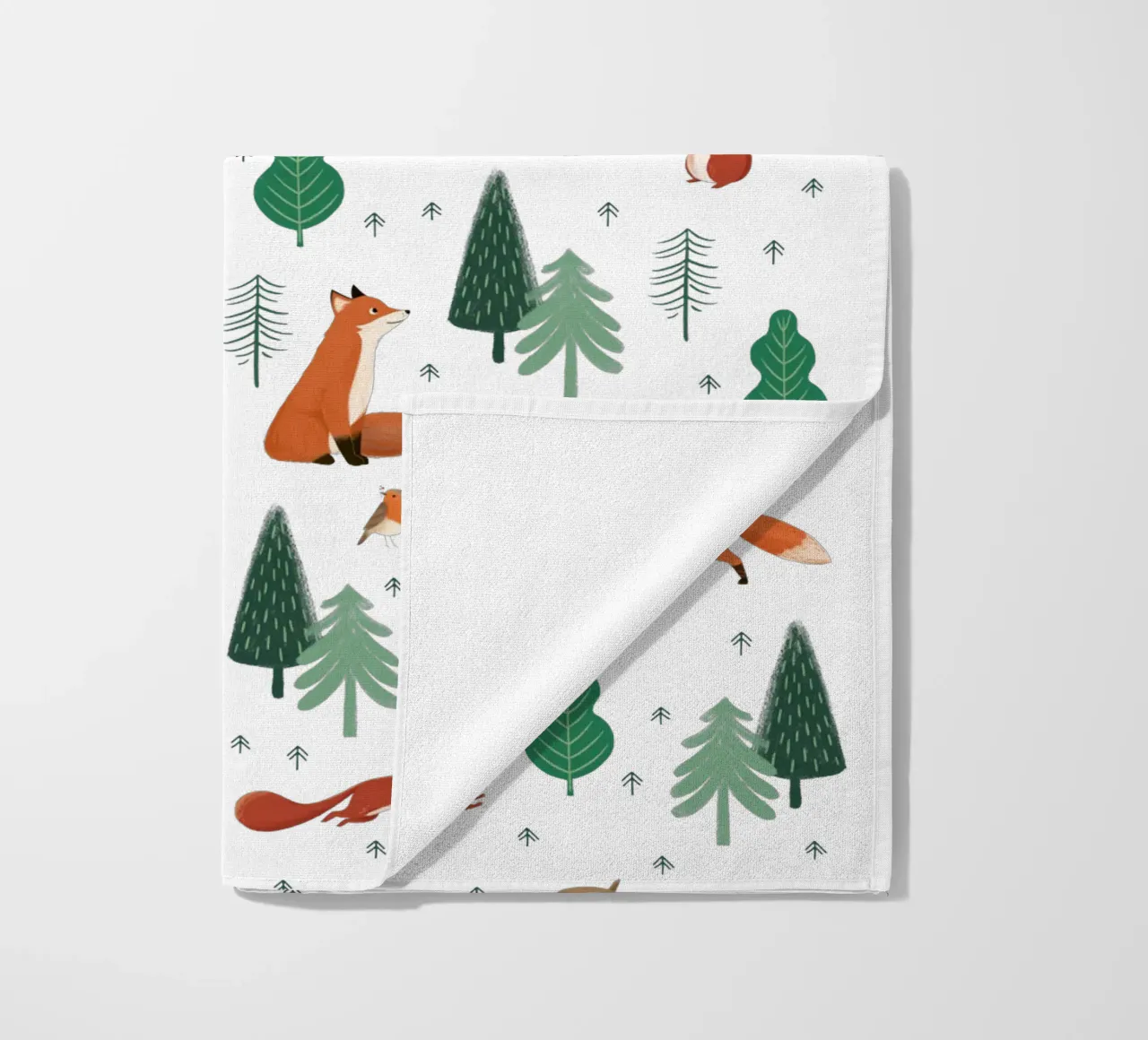 Waldtiere Muster telo mare da VIERUNDFÜNFZIG