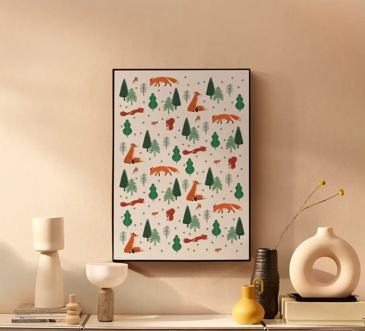 Waldtiere Muster Acryl-Glas von VIERUNDFÜNFZIG