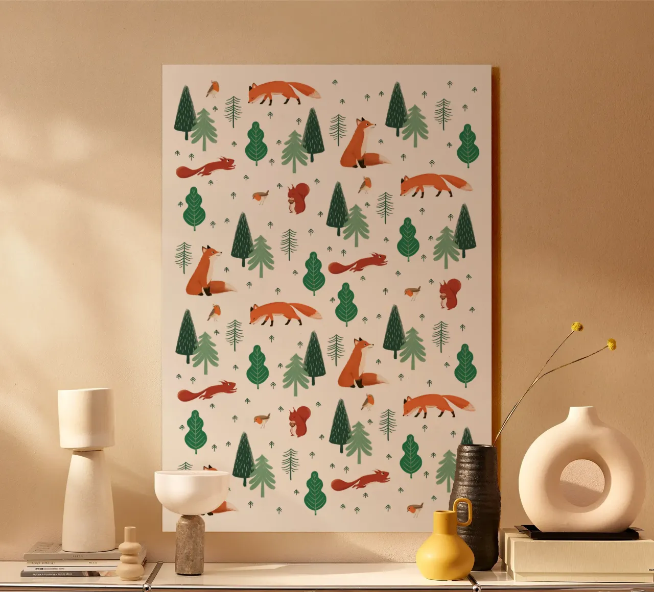 Waldtiere Muster Acryl-Glas von VIERUNDFÜNFZIG