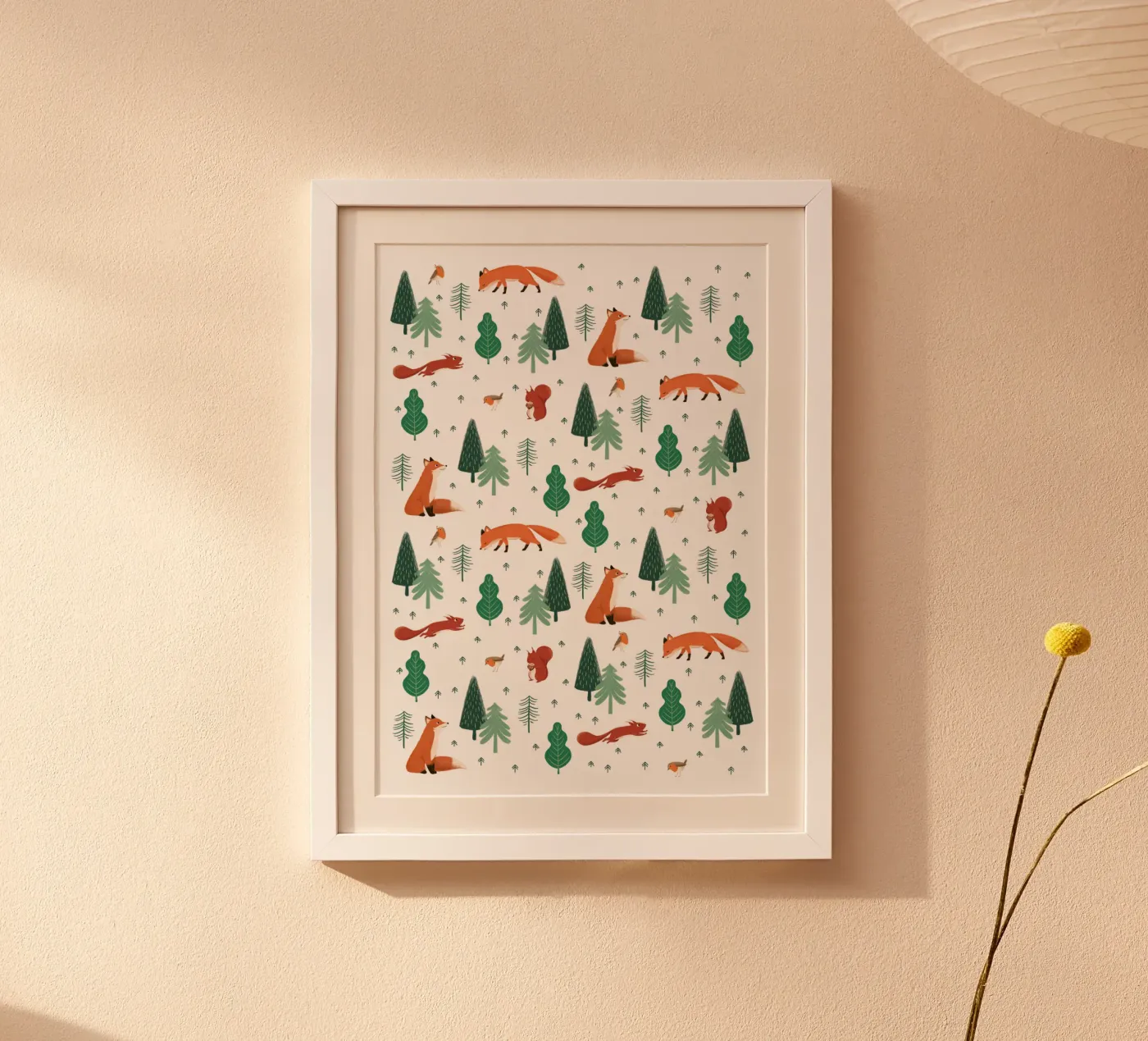 Waldtiere Muster poster da VIERUNDFÜNFZIG