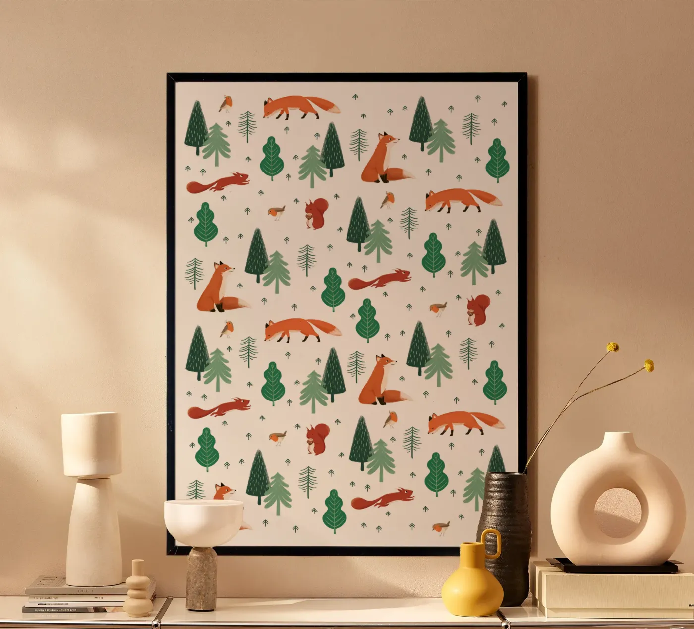 Waldtiere Muster poster da VIERUNDFÜNFZIG