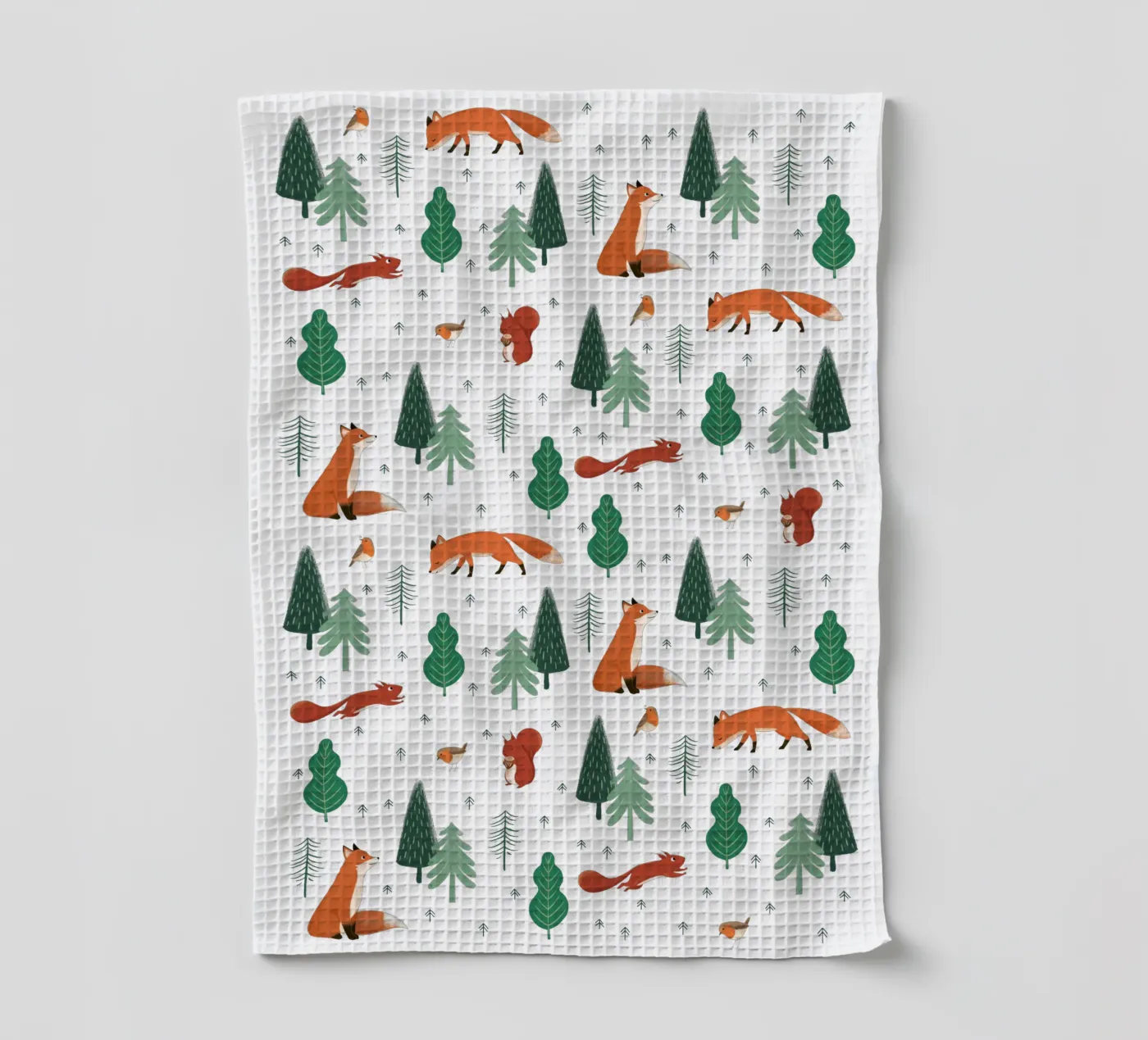 Waldtiere Muster Geschirrtuch von VIERUNDFÜNFZIG