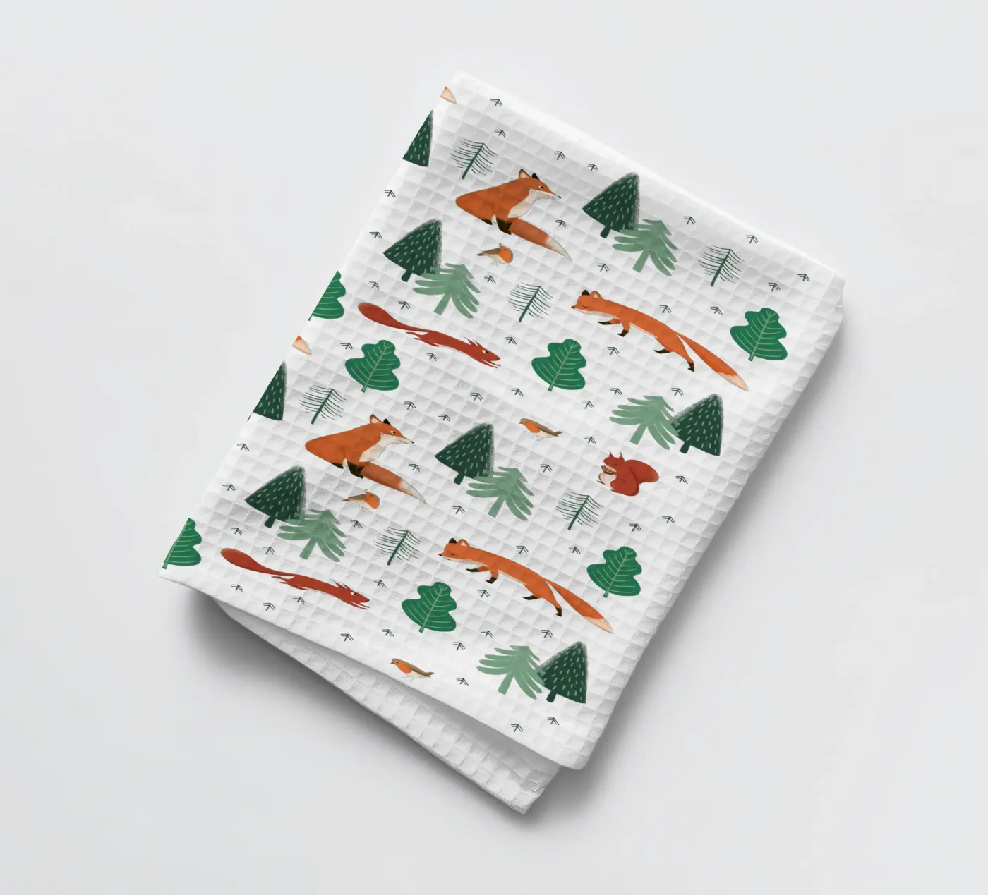 Waldtiere Muster Geschirrtuch von VIERUNDFÜNFZIG