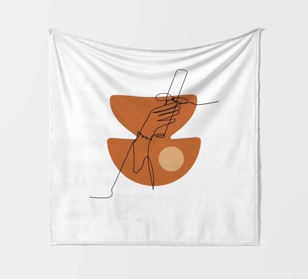 Elegant modern minimalist hand fleece blanket by YSV MINIMALIST