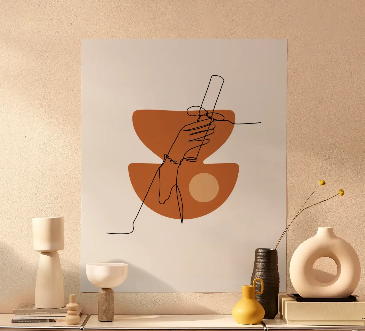 Elegant modern minimalist hand poster by YSV MINIMALIST