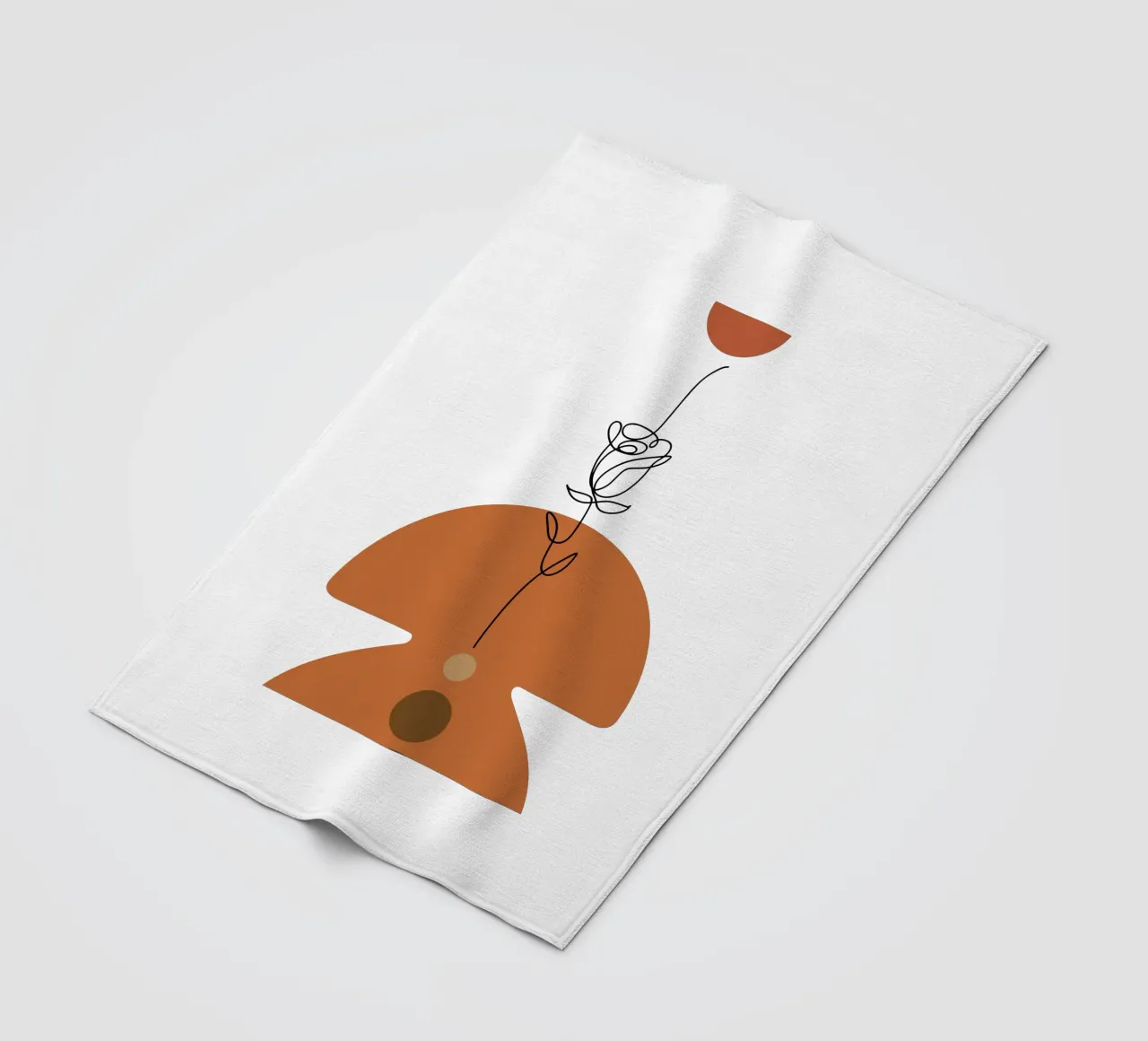 Bellissimo fiore di rosa moderno e minimalista coperta in pile da YSV MINIMALIST