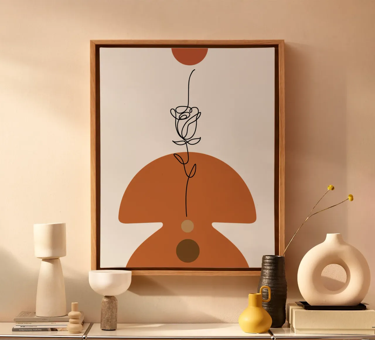 Bellissimo fiore di rosa moderno e minimalista tela da YSV MINIMALIST