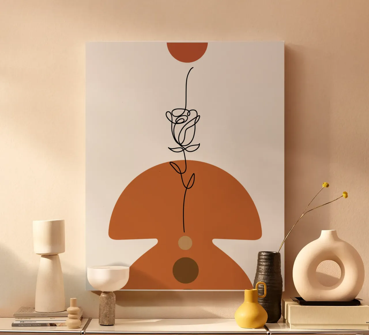 Bellissimo fiore di rosa moderno e minimalista tela da YSV MINIMALIST