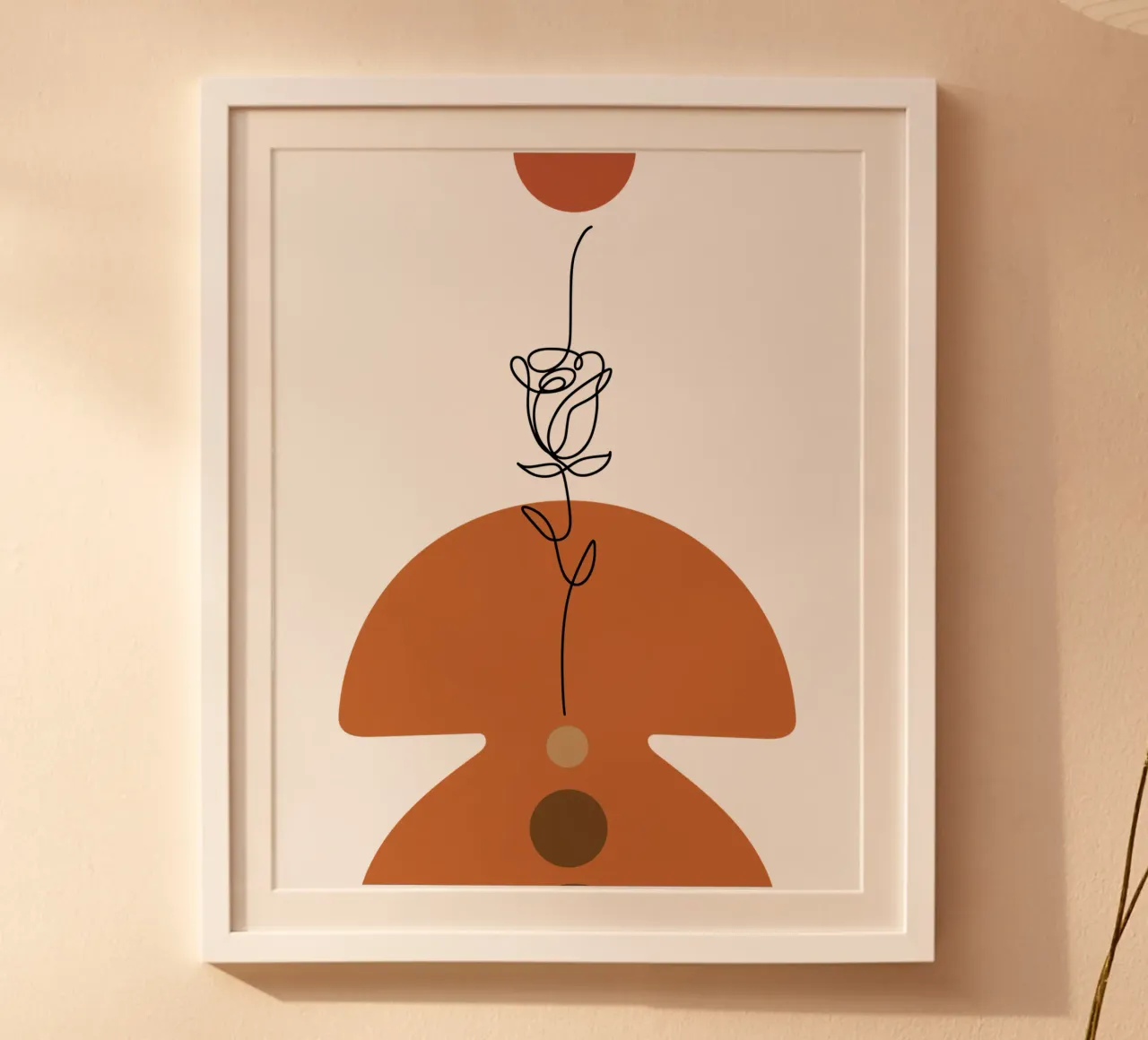 Bellissimo fiore di rosa moderno e minimalista poster con telaio in plastica da YSV MINIMALIST
