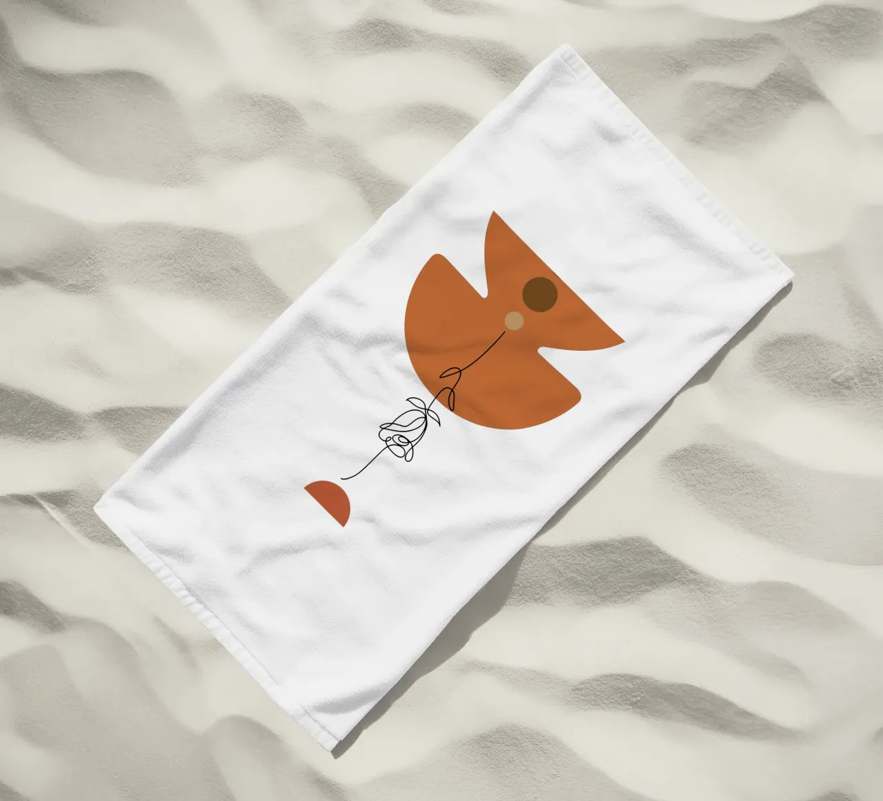 Bellissimo fiore di rosa moderno e minimalista telo mare da YSV MINIMALIST