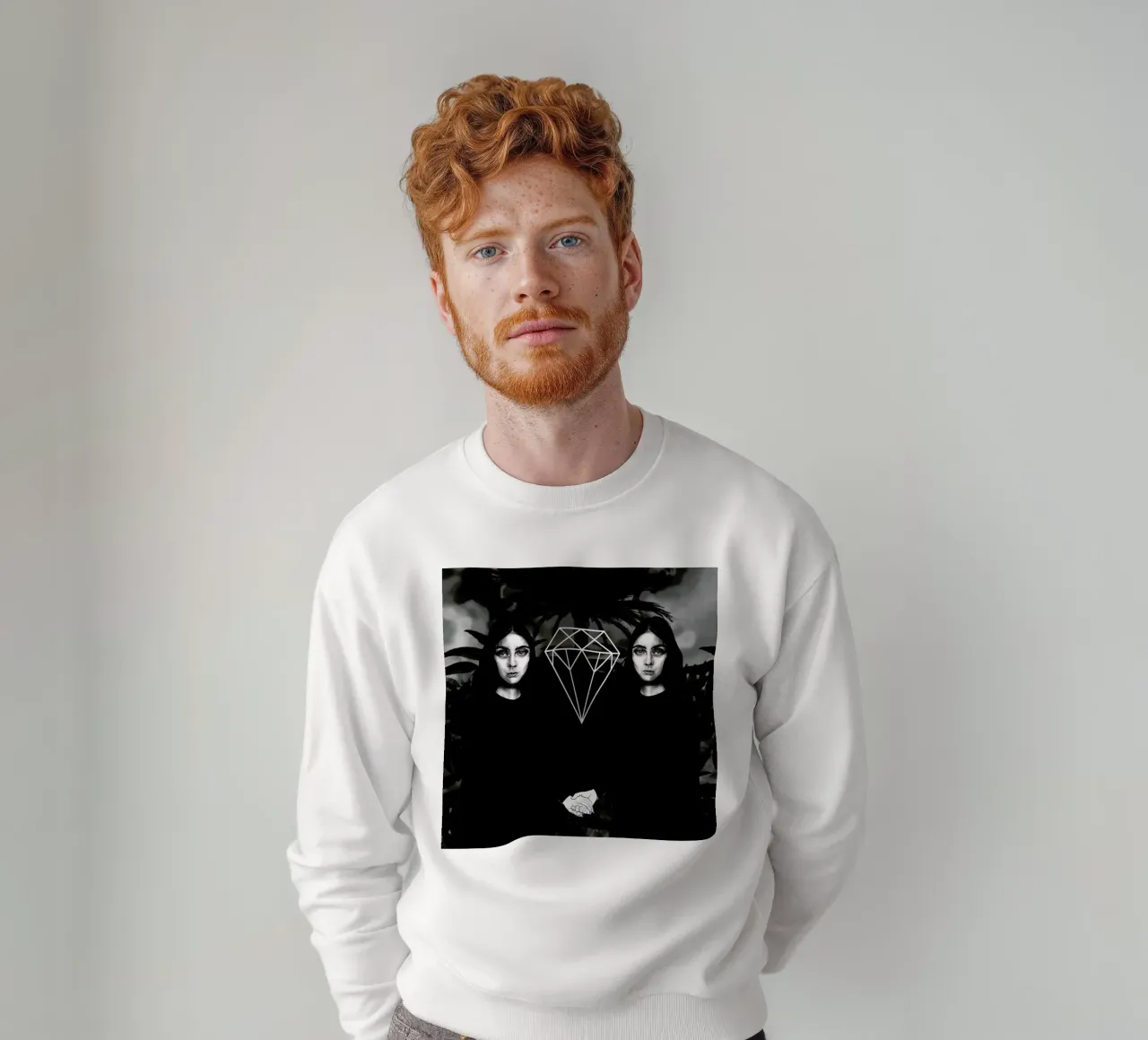 Twins With Palm sweatshirt by Agnes KR Patience