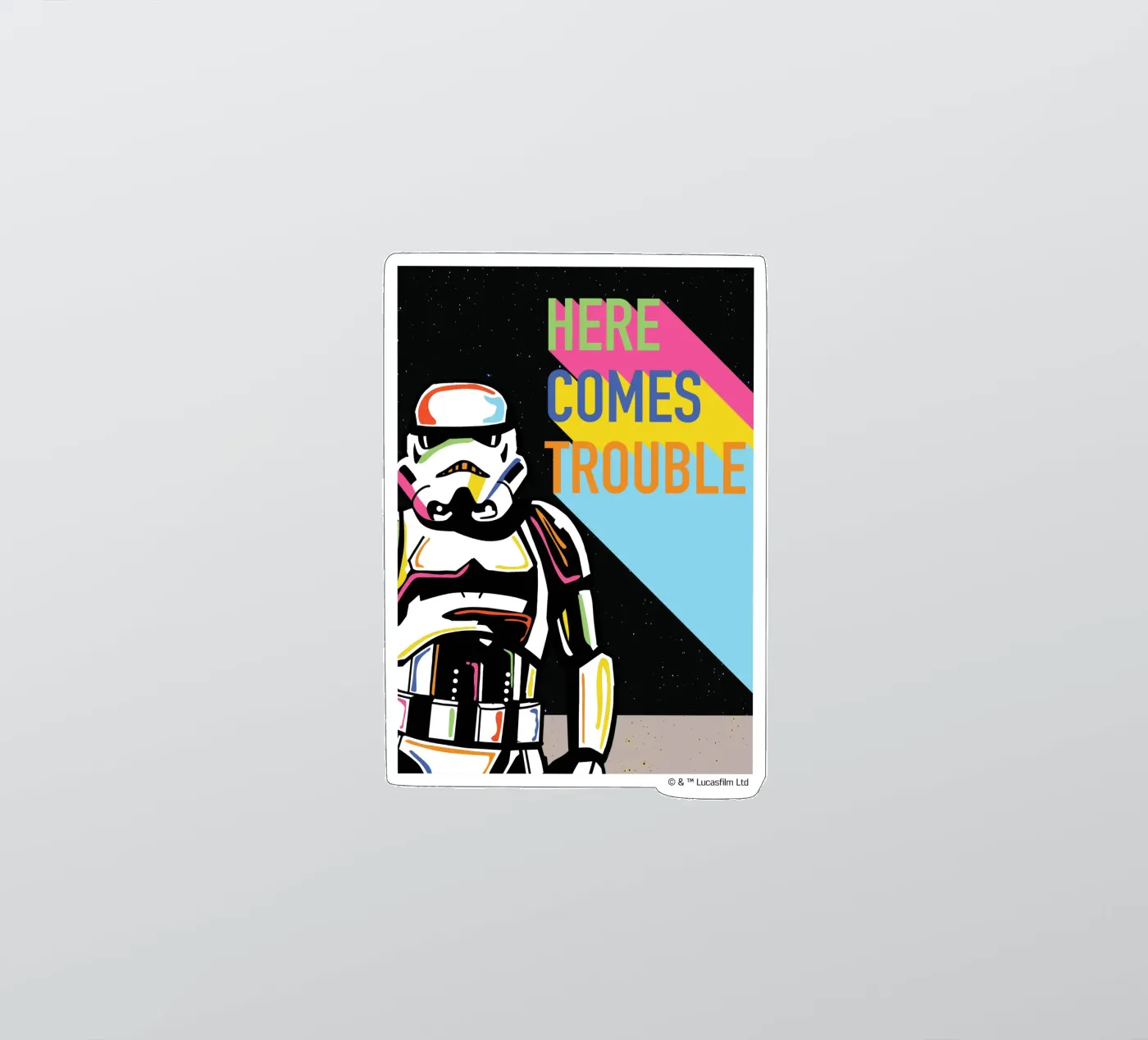 HERE COMES THE TROUBLE Sticker von Star Wars - Sticker Shop