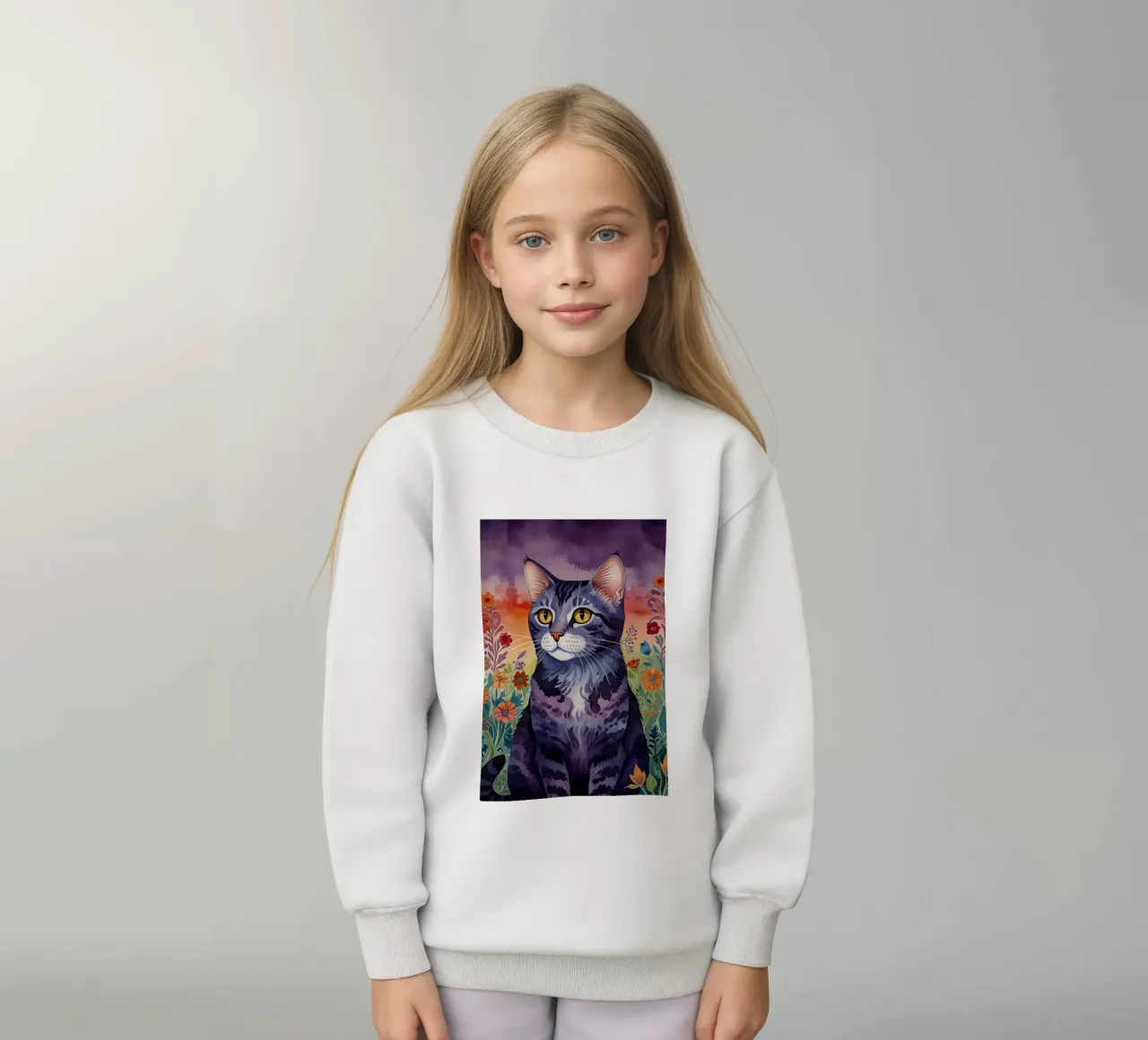 Il gatto felice felpa bambino da 🎁 ARTVI-SHOP