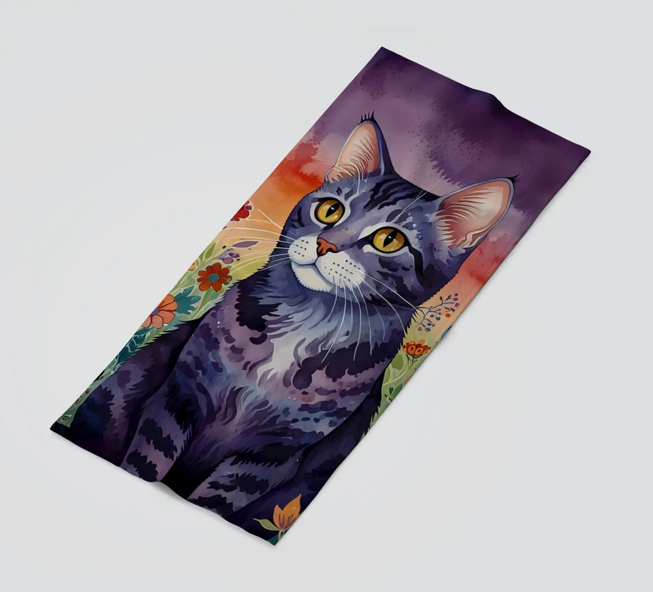 Il gatto felice telo mare da 🎁 ARTVI-SHOP