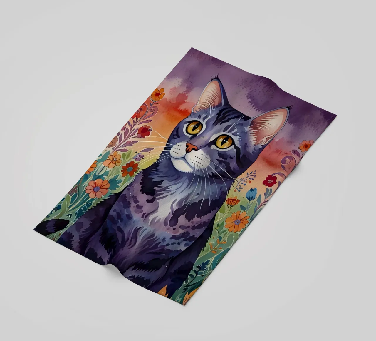 Il gatto felice telo mare da 🎁 ARTVI-SHOP