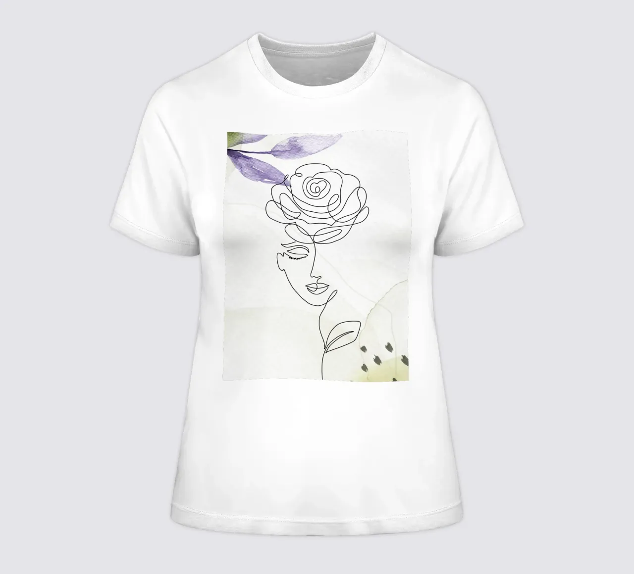 Minimalistisch vrouwenportret dames t-shirt getailleerd van 🎁 ARTVI-SHOP
