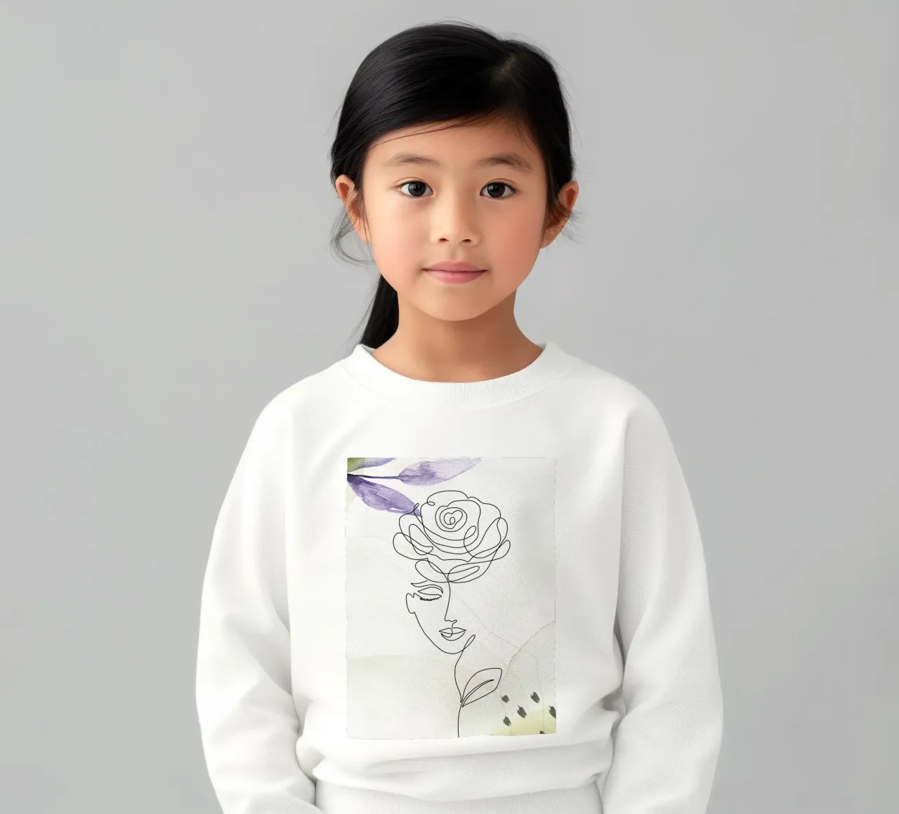Ritratto di donna minimalista felpa bambino da 🎁 ARTVI-SHOP