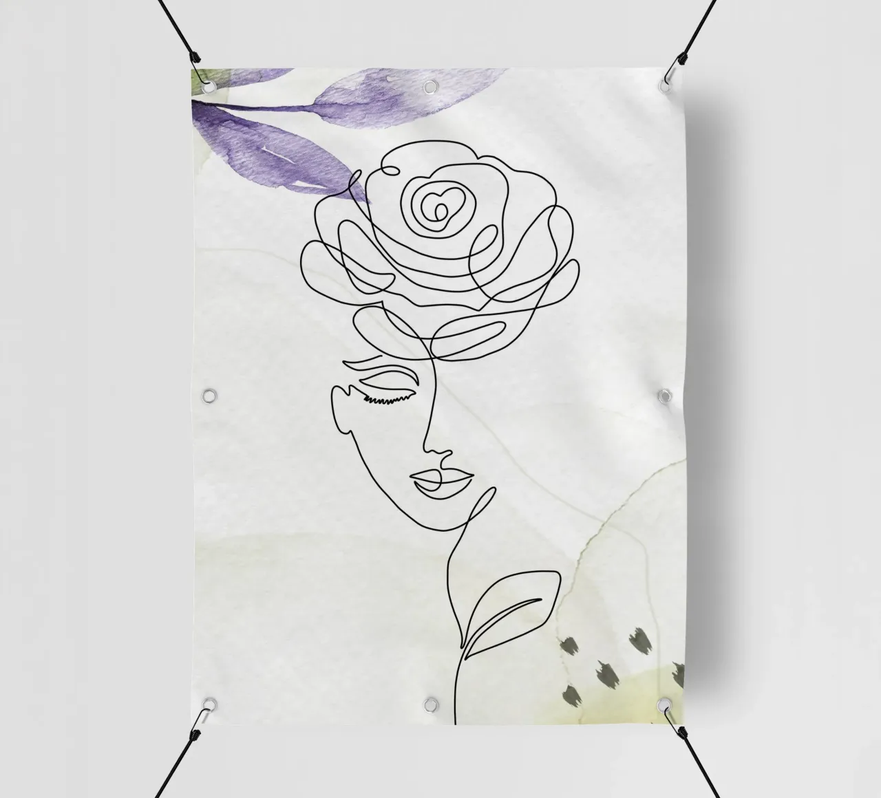 Ritratto di donna minimalista telo in pvc da 🎁 ARTVI-SHOP