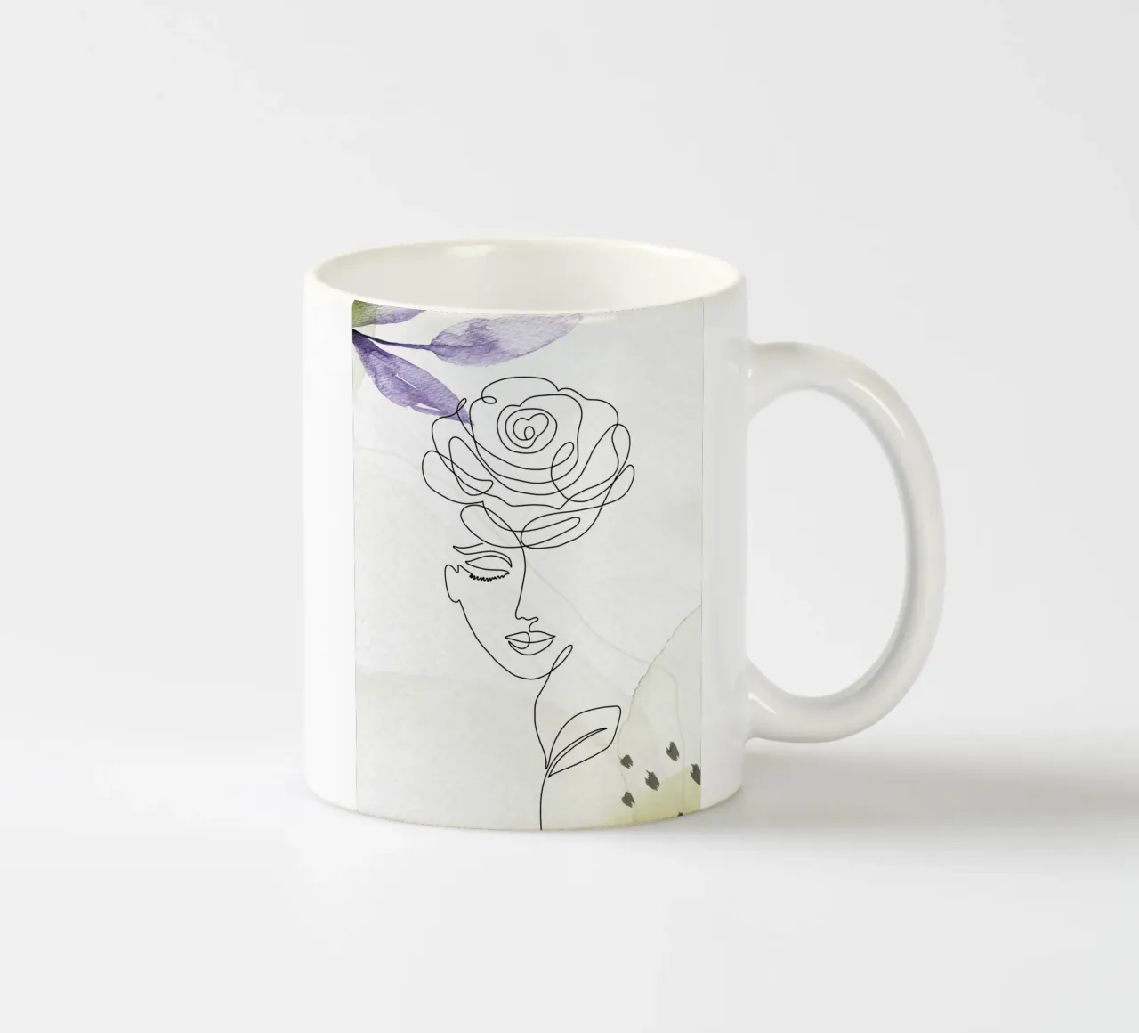 Ritratto di donna minimalista tazza in ceramica da 🎁 ARTVI-SHOP