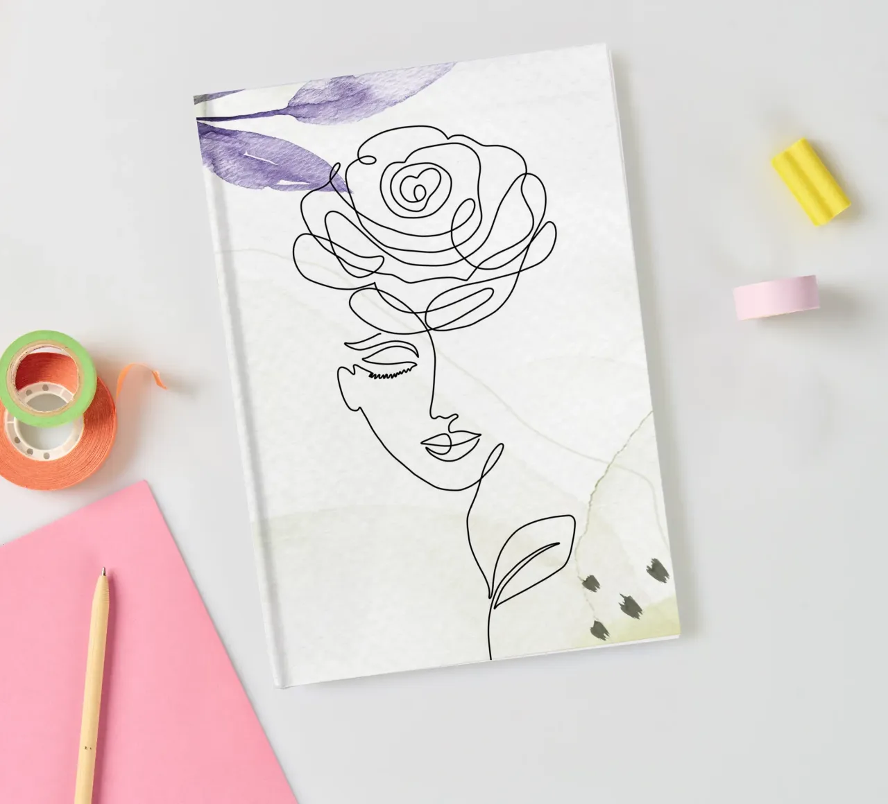 Minimalist woman portrait notebook by 🎁 ARTVI-SHOP