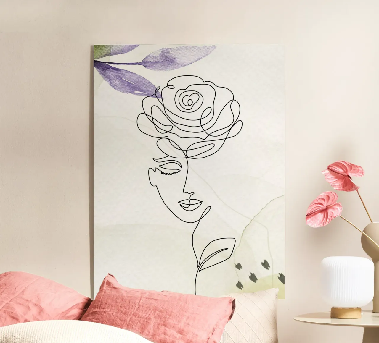 Ritratto di donna minimalista plexiglass da 🎁 ARTVI-SHOP