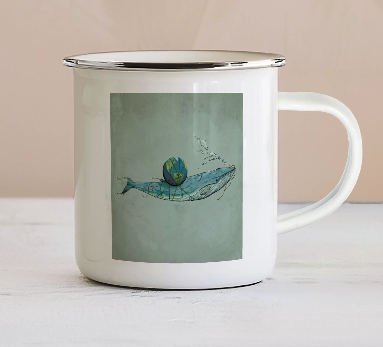 Save The Planet II tazza in smalto da Robert Richter