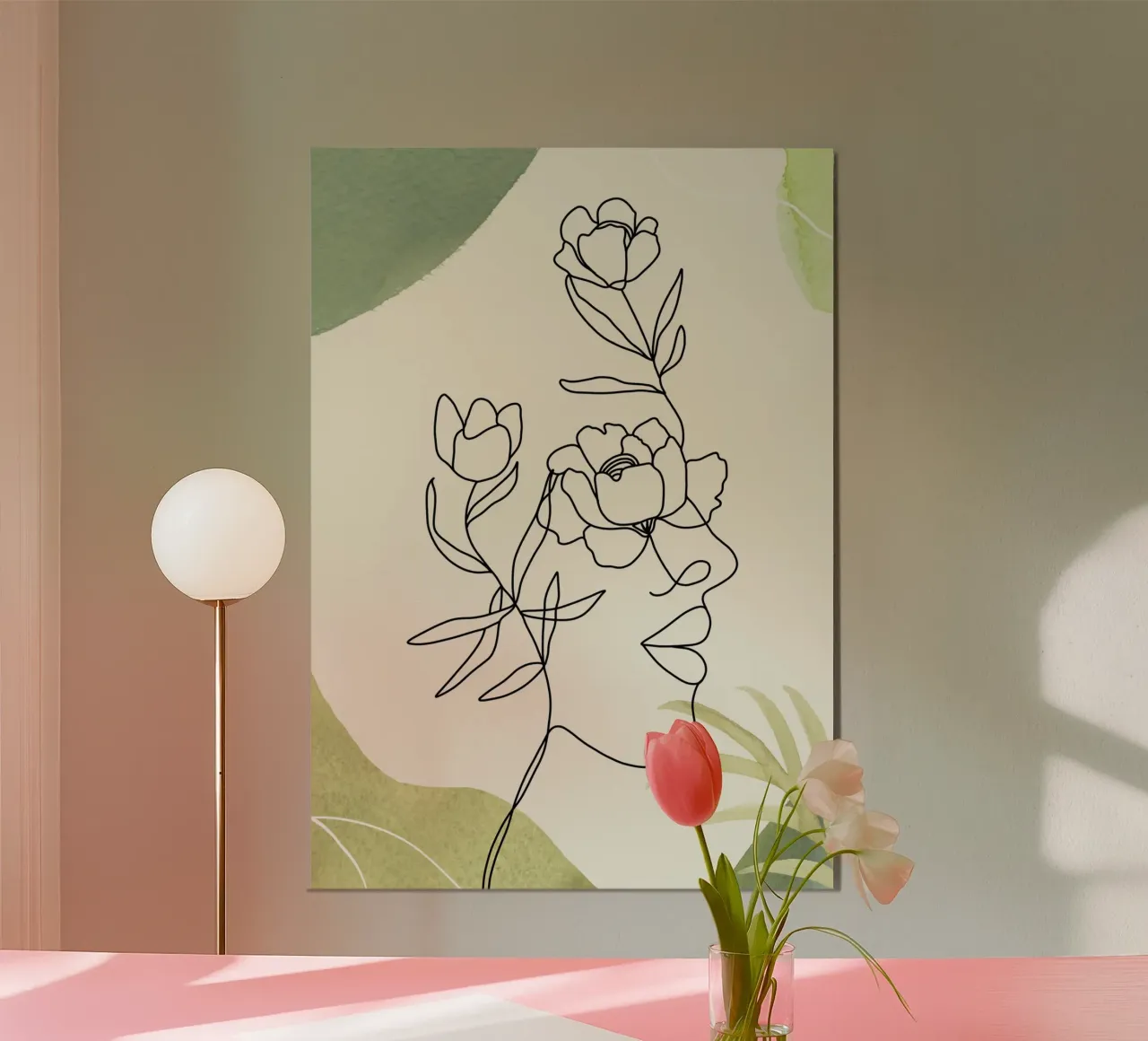 Ritratto di donna minimalista poster con telaio in alluminio da 🎁 ARTVI-SHOP