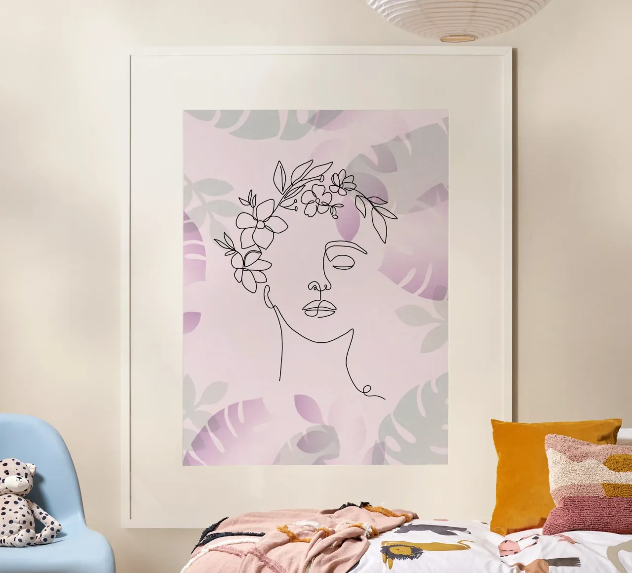 Ritratto di donna minimalista poster con telaio in plastica da 🎁 ARTVI-SHOP