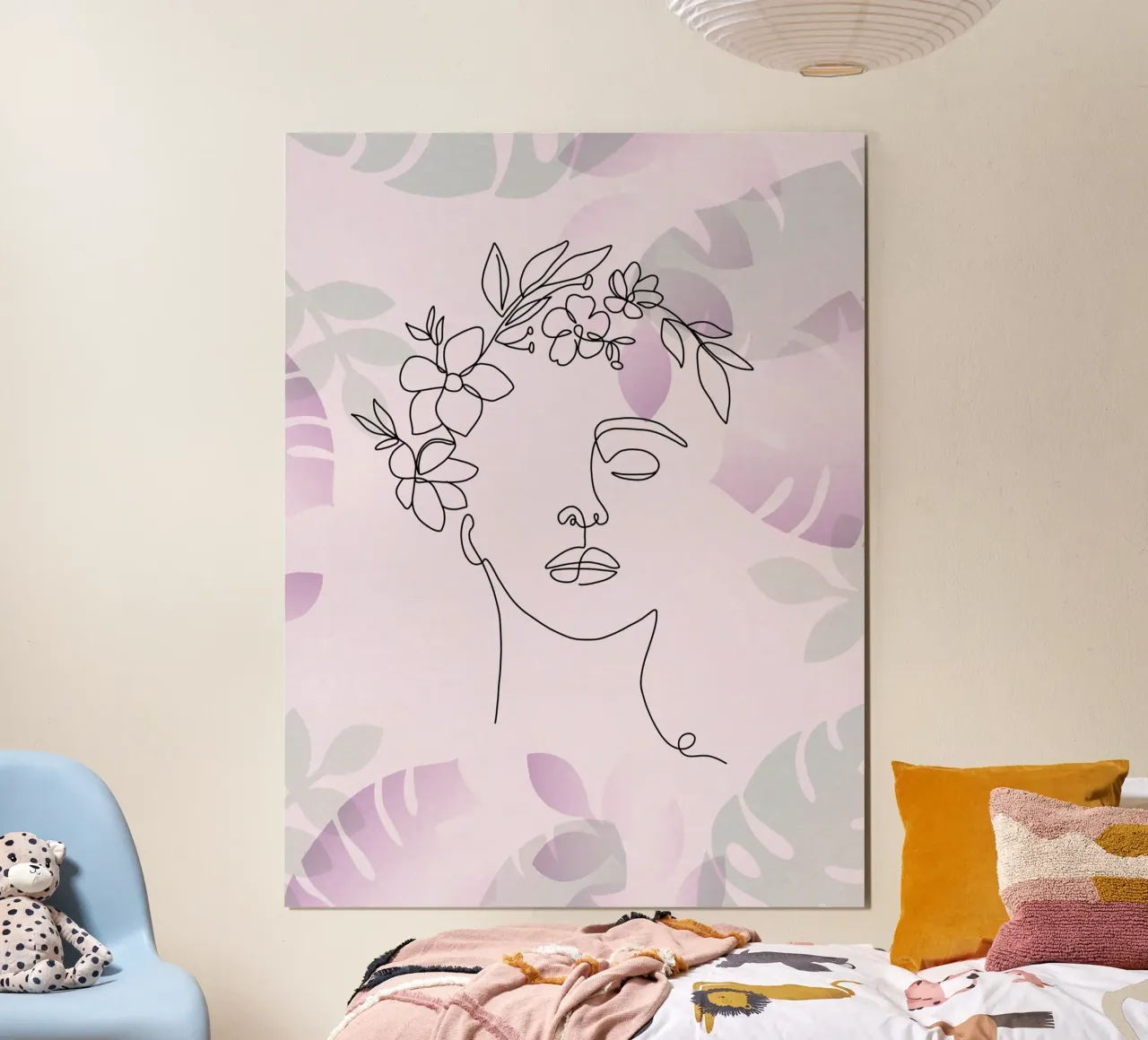 Ritratto di donna minimalista poster con telaio in plastica da 🎁 ARTVI-SHOP