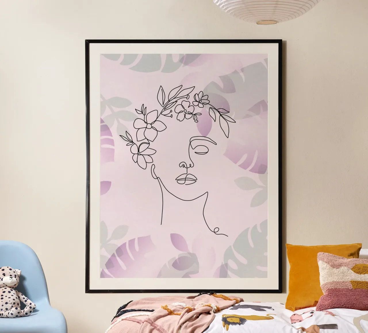 Ritratto di donna minimalista poster con telaio in plastica da 🎁 ARTVI-SHOP