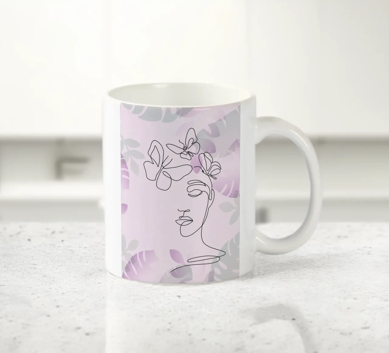Ritratto di donna minimalista tazza in ceramica da 🎁 ARTVI-SHOP