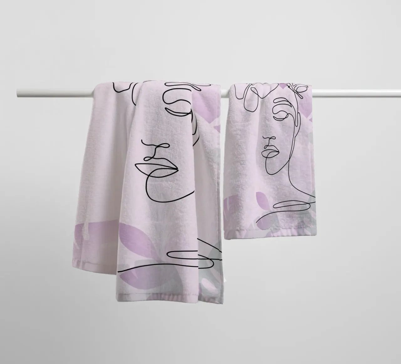 Ritratto di donna minimalista asciugamano da bagno da 🎁 ARTVI-SHOP
