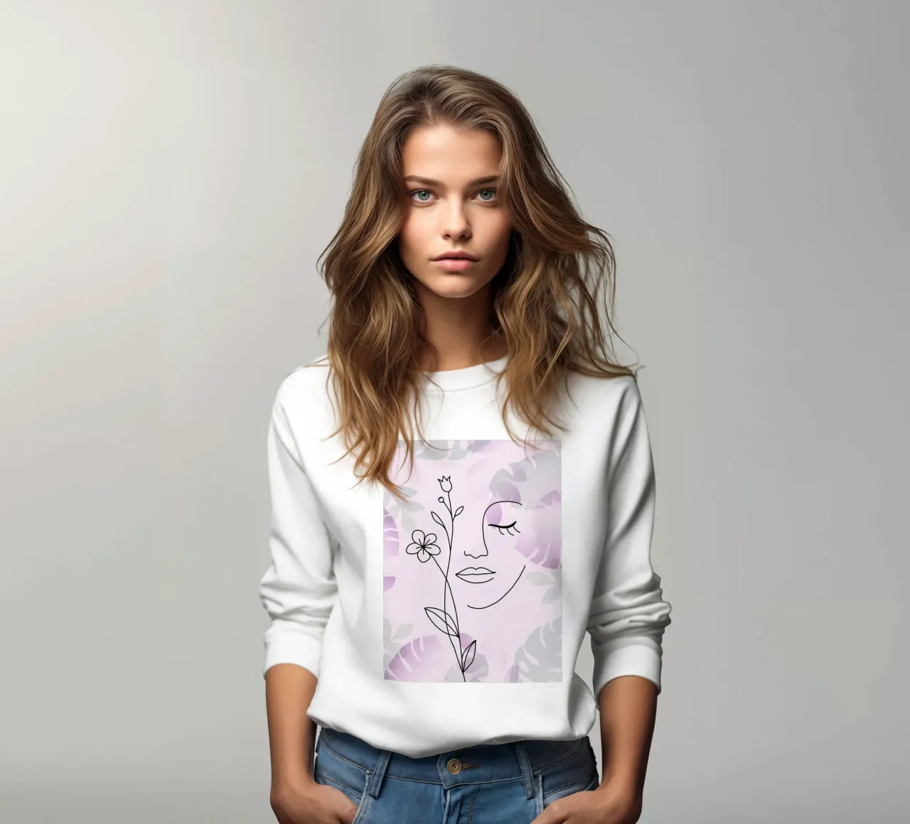 Ritratto di donna minimalista felpa da 🎁 ARTVI-SHOP