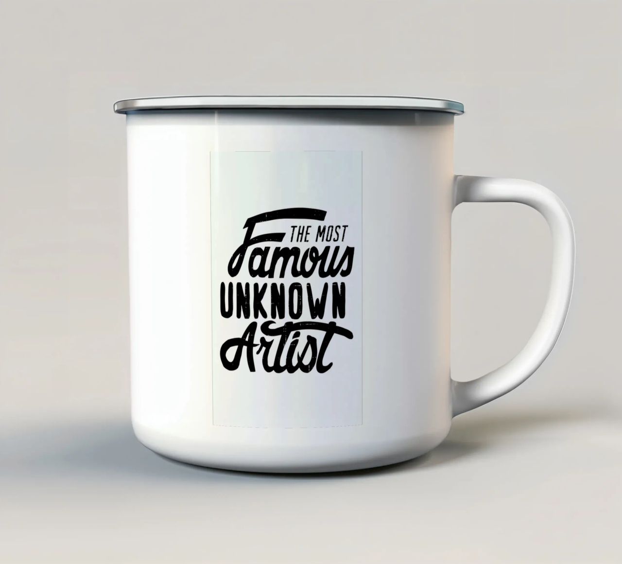 The Most Famous Unknown Artist tazza in smalto da JONATTEND