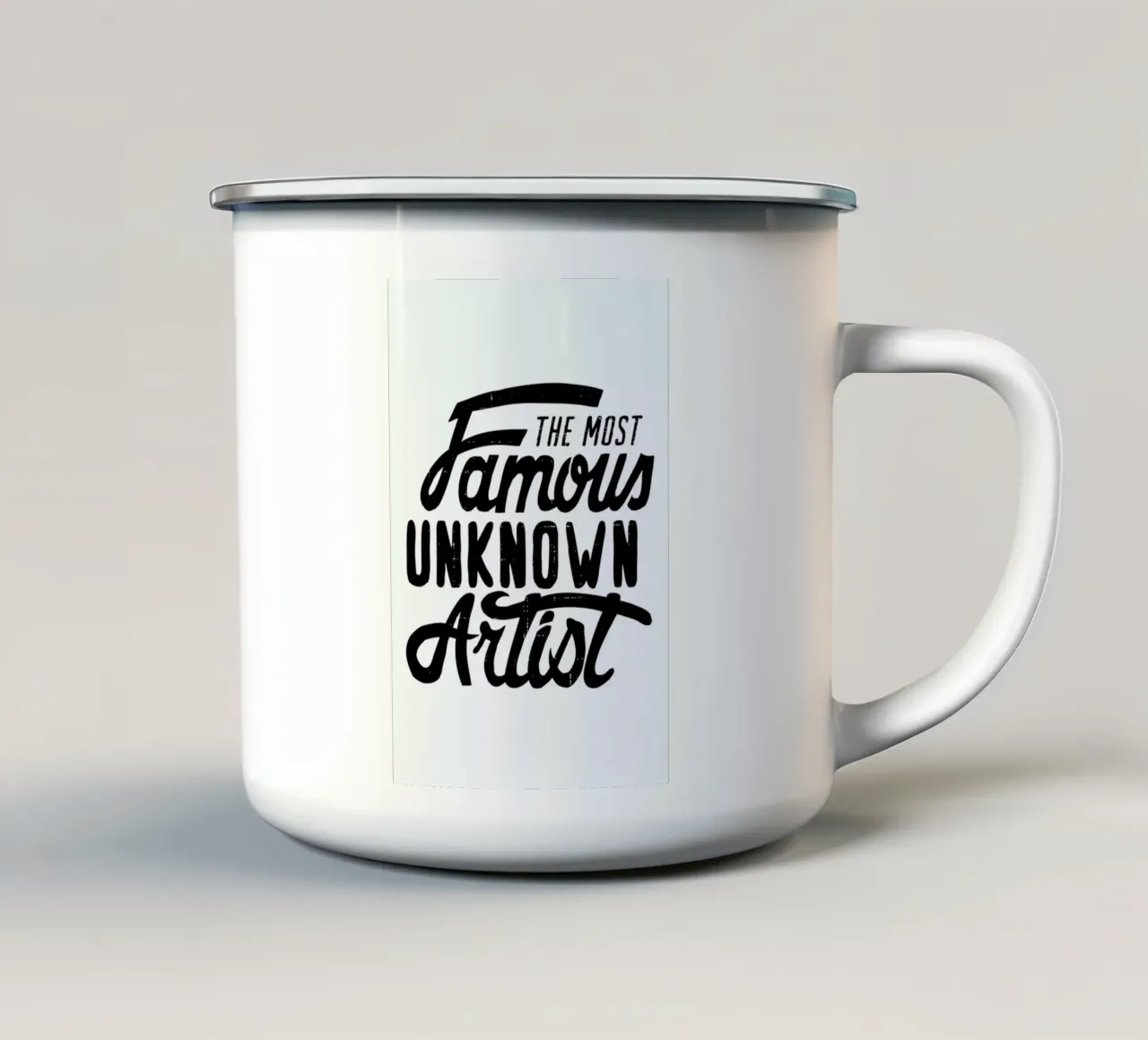 The Most Famous Unknown Artist tazza in smalto da JONATTEND