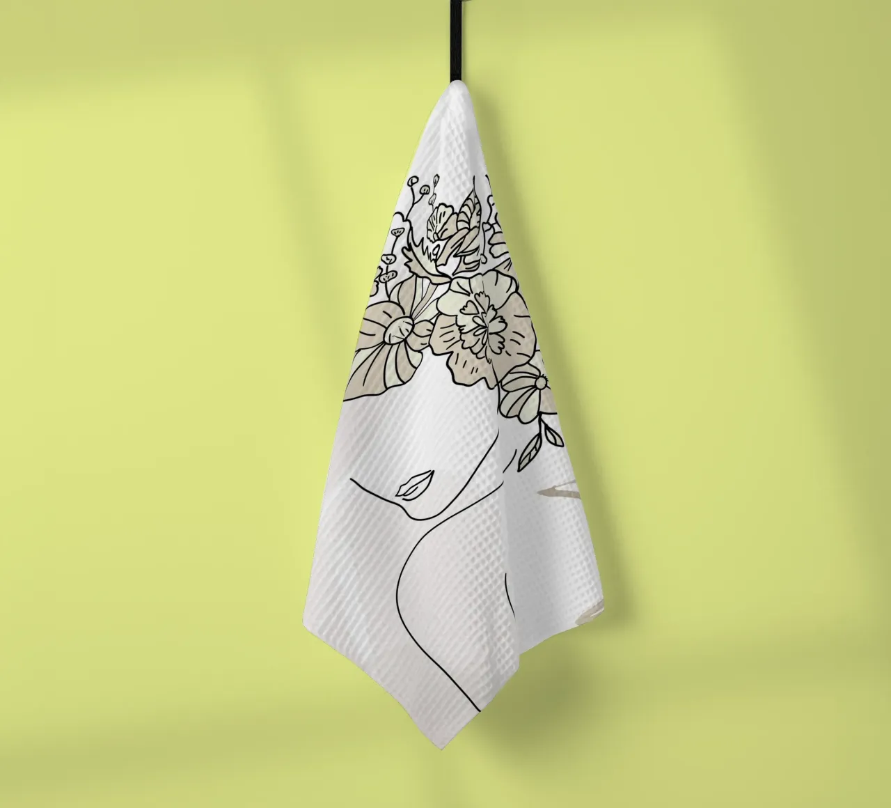 Minimalistisches Frauenporträt Geschirrtuch von 🎁 ARTVI-SHOP