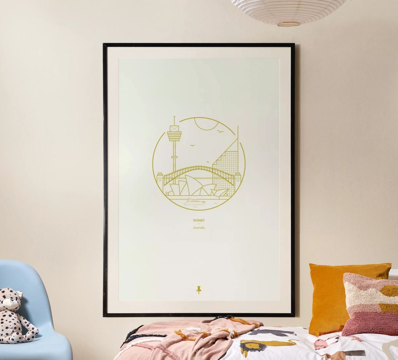 Sydney poster with wooden frame by Dean Smith