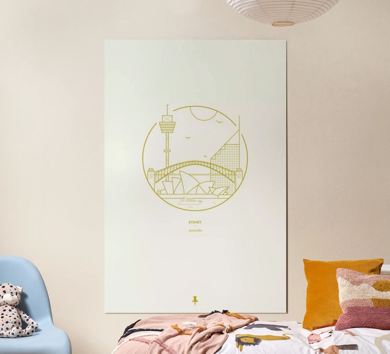 Sydney poster with wooden frame by Dean Smith
