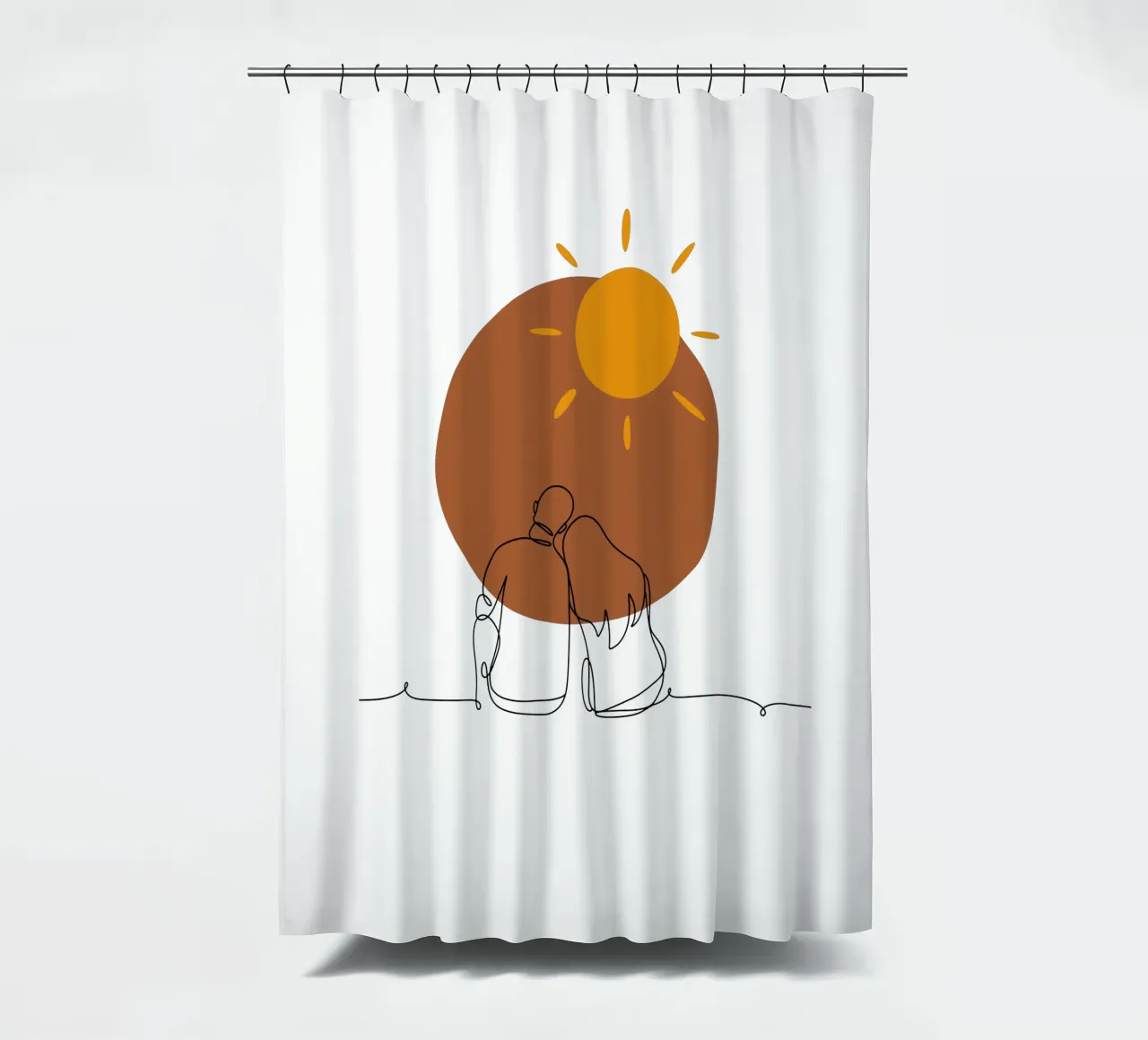 Coppia romantica moderna e minimalista tenda da doccia da YSV MINIMALIST
