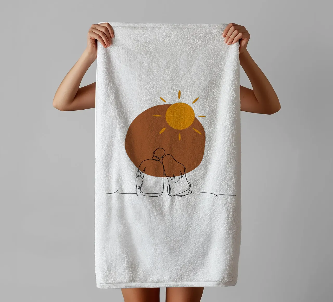 Coppia romantica moderna e minimalista asciugamano da bagno da YSV MINIMALIST