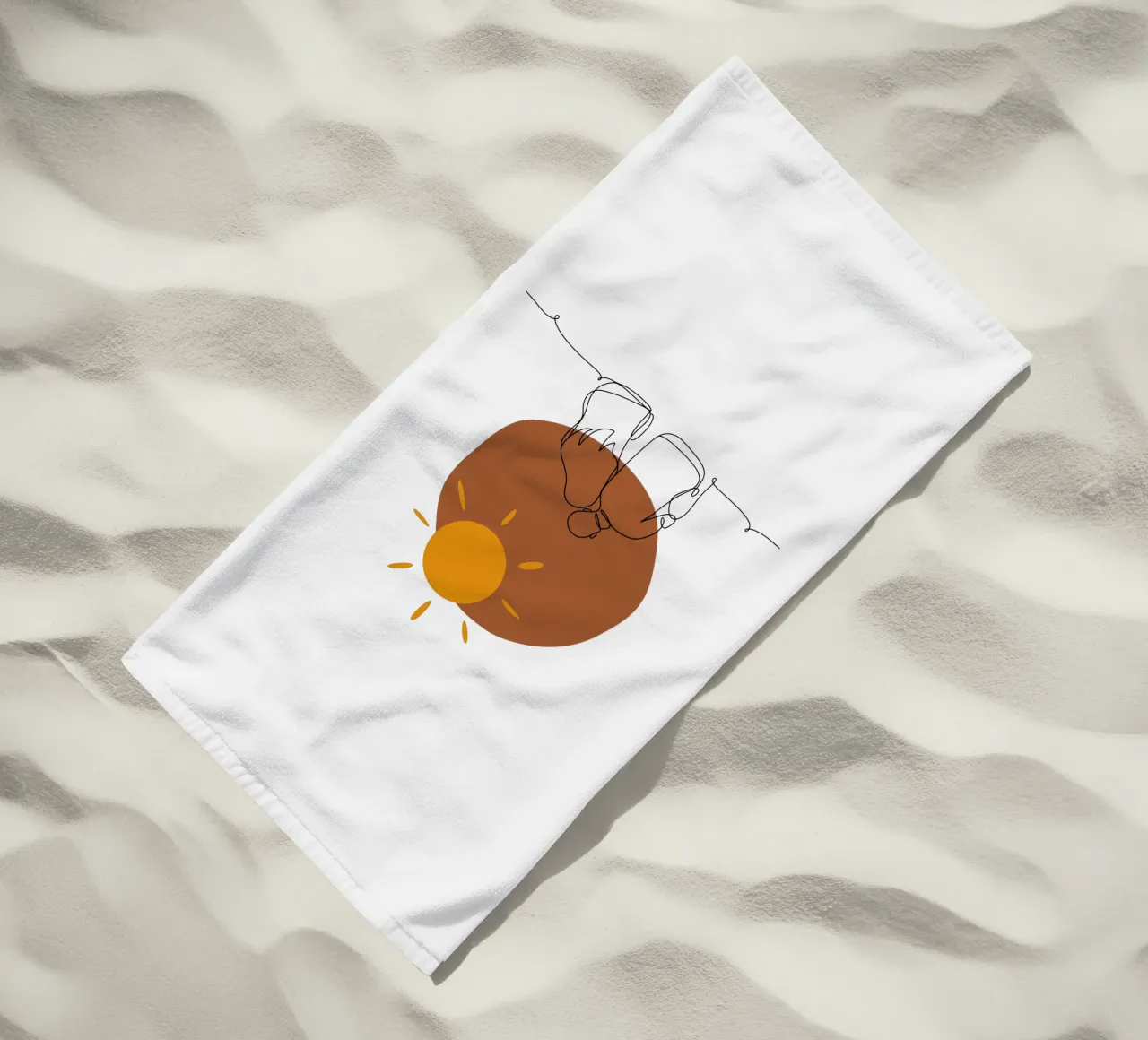 Coppia romantica moderna e minimalista telo mare da YSV MINIMALIST