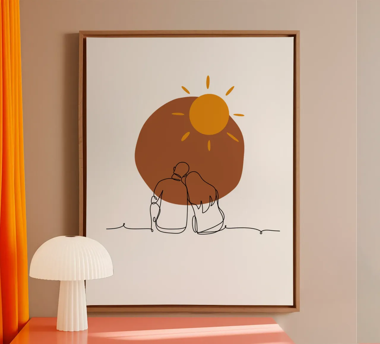 Coppia romantica moderna e minimalista tela con Cornice a cassetta da YSV MINIMALIST
