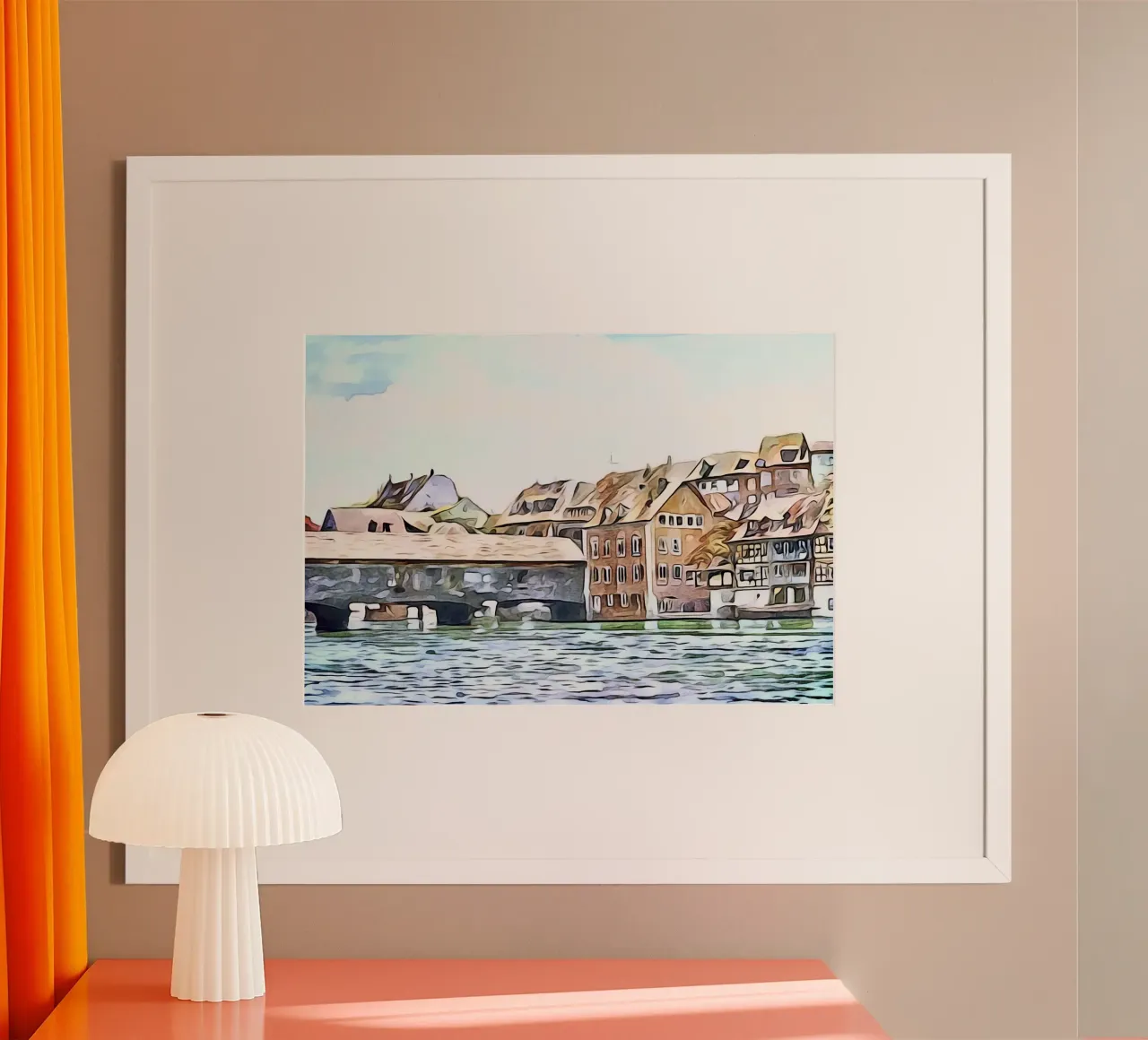 Gailingen am Hochrhein, motivo 1 poster con telaio in legno da ZAMART
