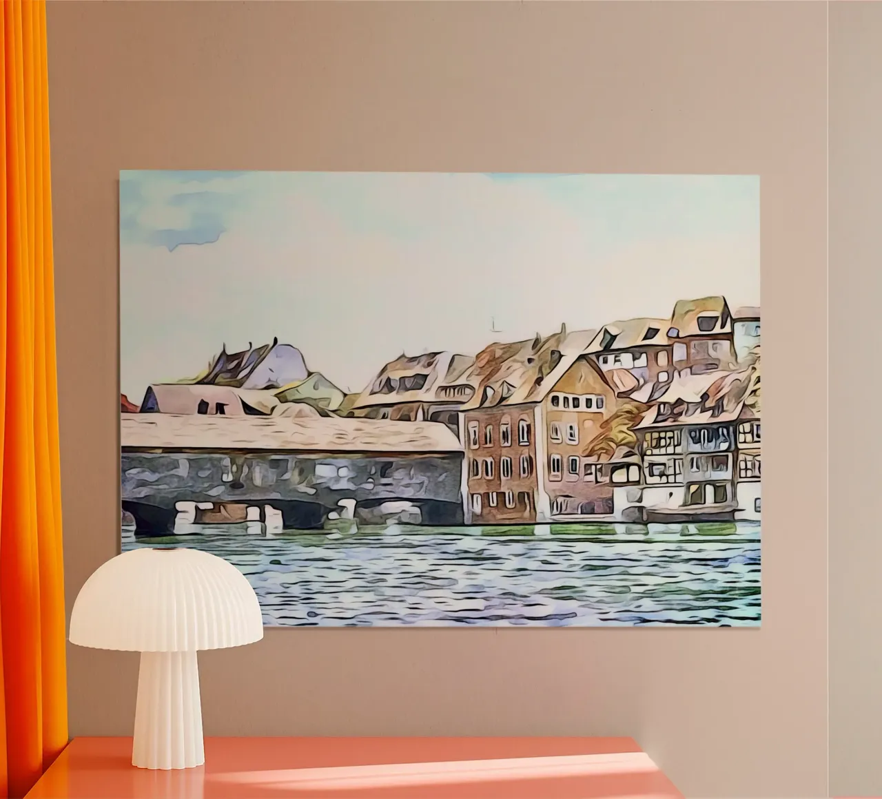 Gailingen am Hochrhein, motivo 1 poster con telaio in legno da ZAMART